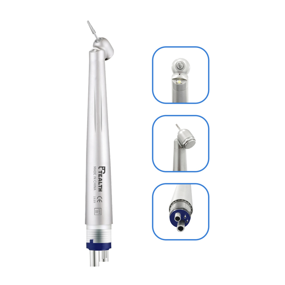 Turbina LED angulada 45º, 1 spray, push button, 2300PL-45 (45SPL-H-B2). TEALTH
